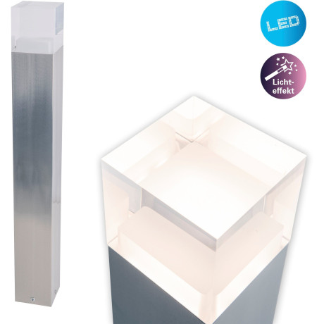 näve Staande ledlamp voor buiten Leah Roestvrij staal / kunststof in blank metaal/opaal incl. 15x led warmwit IP44 (1 stuk)