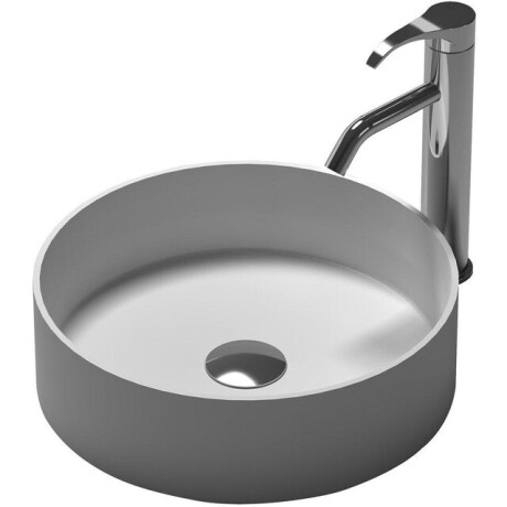 Nemo Stock Java Style opbouwwastafel rond 380 x 380 x 110 mm solid surface mix van polyesterhars en natuurlijke mineralen mat wit WD38334