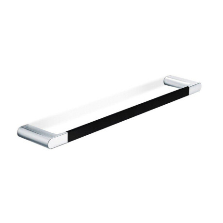 Nemo Stock Scura handdoekhouder 64 cm wandmontage 640 x 20 x 80 mm messing verchroomd zwart soft touch A2018CCU0010VM