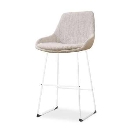 Nino-Isa barkruk beige gemêleerd - wit onderstel - 75 cm