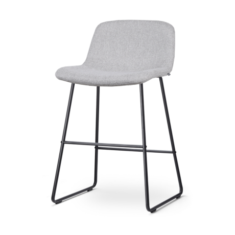 Nino-Mats barkruk lichtgrijs - zwart onderstel - 65 cm