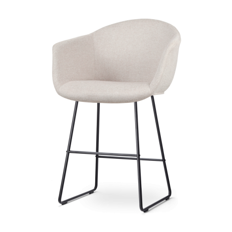 Nino-Otis barkruk beige - zwart onderstel - 65 cm