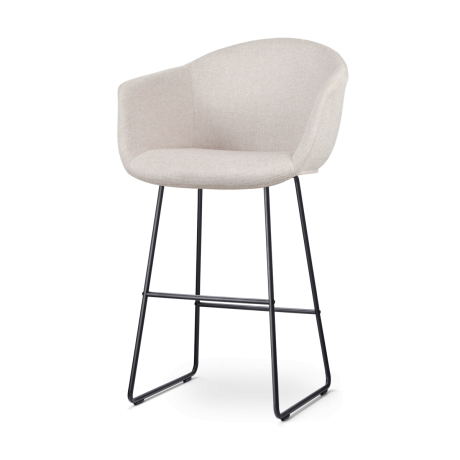 Nino-Otis barkruk beige - zwart onderstel - 75 cm