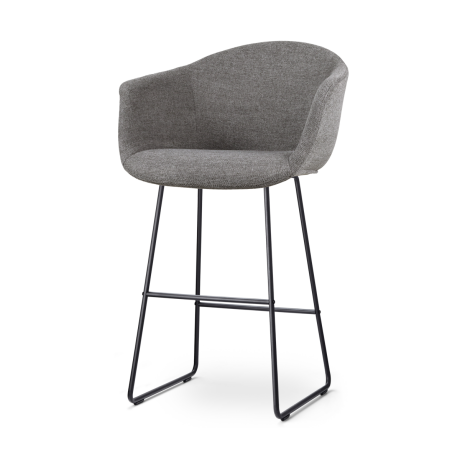 Nino-Otis barkruk donkergrijs - zwart onderstel - 75 cm