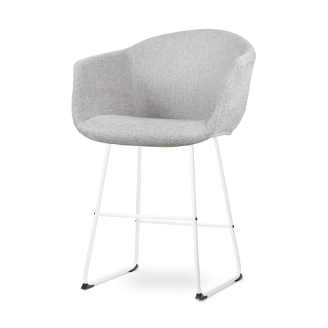 Nino-Otis barkruk lichtgrijs - wit onderstel - 65 cm