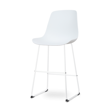 Nino-Pip barkruk wit - wit onderstel 75 cm