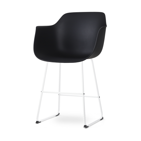 Nino-Puk barkruk zwart - wit onderstel - 65 cm