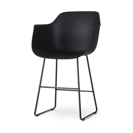 Nino-Puk barkruk zwart - zwart onderstel - 65 cm