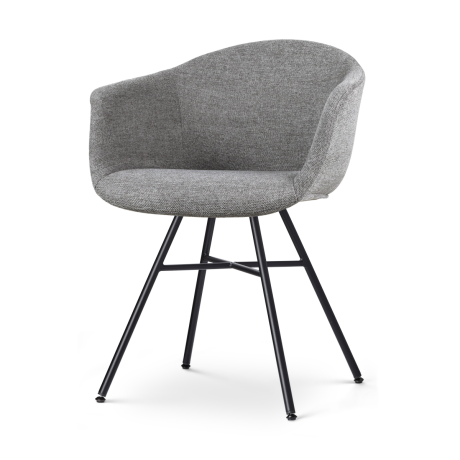 Noa-Otis eetkamerstoel donkergrijs - zwart onderstel