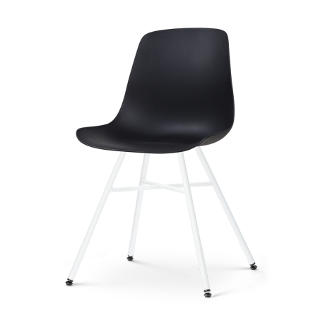 Noa-Pip eetkamerstoel zwart - wit onderstel