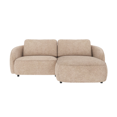 Norris gestoffeerde 3-zits hoekbank beige - rechts - 226 cm