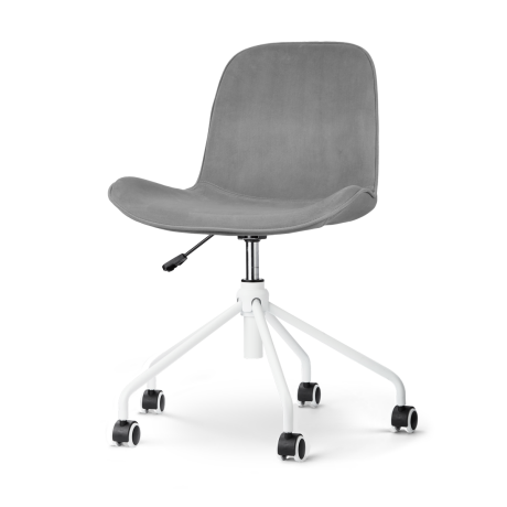 Nout-Fé bureaustoel velvet grijs - wit onderstel