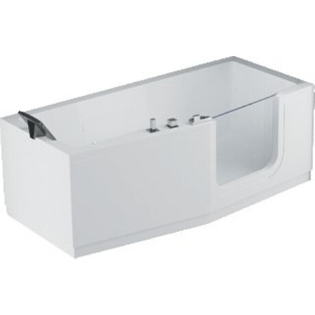 Novellini Iris Combi bad acryl rechts met deur en met 1 paneel 170x70/80x62cm met frame wit iri217080cd-a1