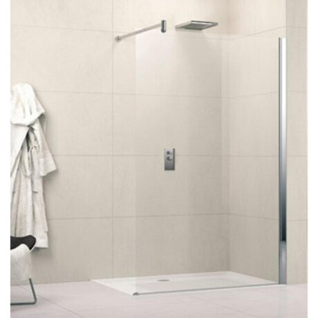 Novellini Lunes inloopdouche H 88 90x195cm met muursteun 100cm mat chroom profiel en helder glas LUNESH901B lunesh90-1b