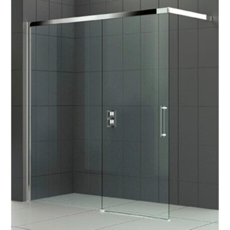 Novellini Rose PHB schuifdeur voor inloop met muursteun 137/140x200cm links mat chroom profiel en helder glas rosephb137s-1b