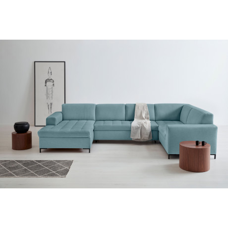 OTTO products Zithoek Grazzo U-vorm hoogwaardige stoffen van gerecycled materiaal, stiksels op de zitting