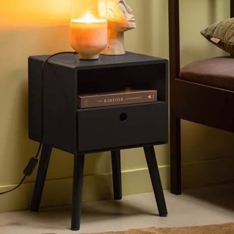 WOOOD Nachtkastje 'Ozzy' kleur Zwart