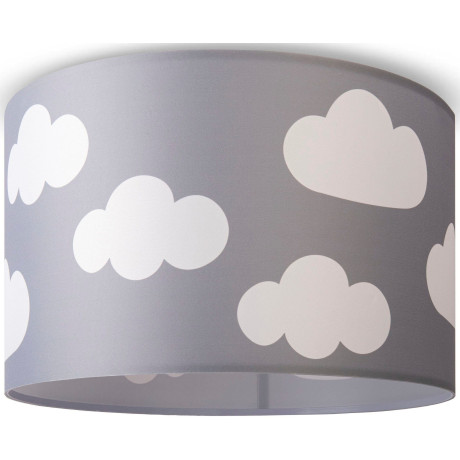 Paco Home Plafondlamp Hugo Cosmo Plafondlamp kinderkamer kinderlamp wolk stofscherm rond E27