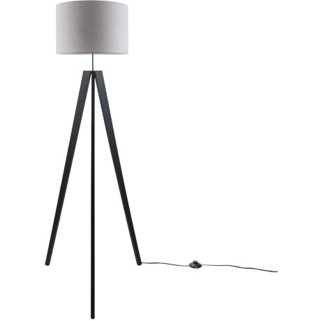 Paco Home Staande lamp Canvas uni Color Vloerlamp vintage voet LED lamp woonkamer Scandinavisch ontwerp E27