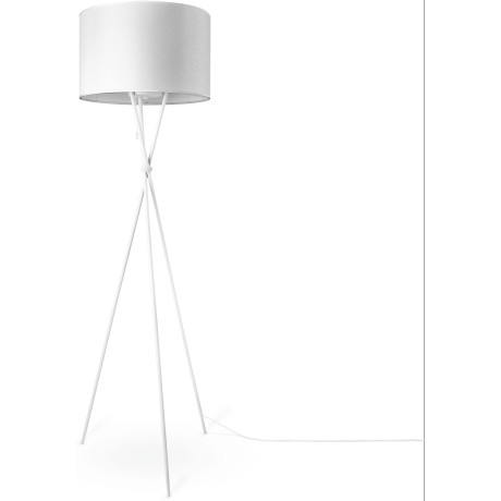 Paco Home Staande lamp KATE CANVAS UNI COLOR Woonkamer driepoot stoffen lampenkap vloerlamp textiel kap E27