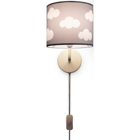 Paco Home Wandlamp Luca Cosmo Kinderkamer wandlamp kind kinderlamp wolken hemel met stekker