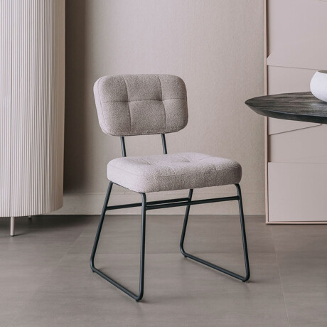 Tower Living Eetkamerstoel 'Padola' Bouclé, kleur Zand