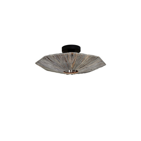 GOOD&MOJO Plafondlamp 'Panama' Raffia, 45cm, kleur Grijs