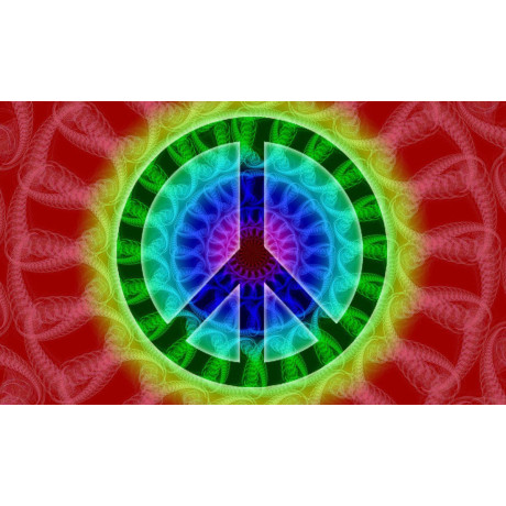 Papermoon Fotobehang Psychedelisch vredesteken Vliesbehang, eersteklas digitale print
