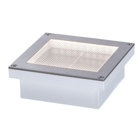 Paulmann Ledinbouwlamp Brick IP67 100x100mm 3000K 0,8W 25lm 230V alu, grijs metaal, roestvrij staal (1 stuk)