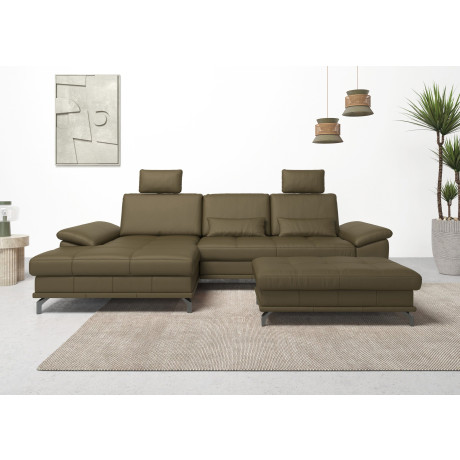 Places of Style Hoekbank Costello L-vorm, met zitdiepteverstelling, armleuningverstelling en