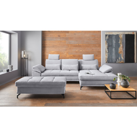 Places of Style Hoekbank Costello L-vorm, met zitdiepteverstelling, armleuningverstelling en
