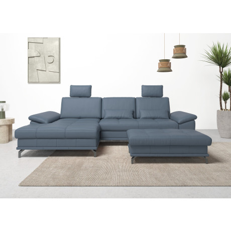 Places of Style Hoekbank Costello L-vorm, met zitdiepteverstelling, armleuningverstelling en