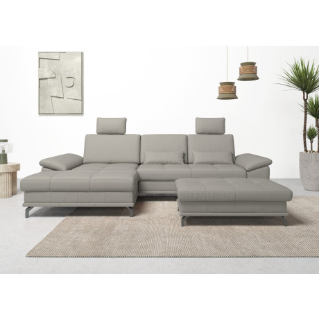 Places of Style Hoekbank Costello L-vorm, met zitdiepteverstelling, armleuningverstelling en