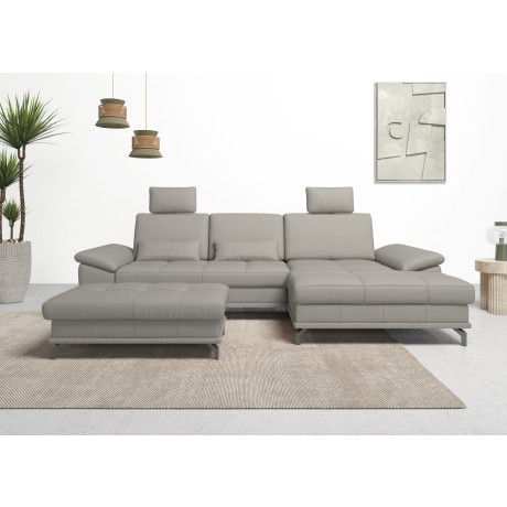 Places of Style Hoekbank Costello L-vorm, met zitdiepteverstelling, armleuningverstelling en