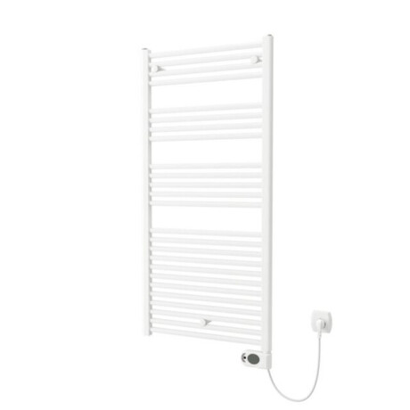 Plieger Elba Electrical Elektrische Designradiator - 126.2x50cm - met thermostaat - 500w - wit 1550011