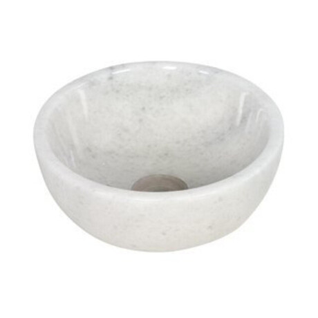 Plieger Mini Round waskom - 26x26x12cm - marmer wit washbasin 26 marble white