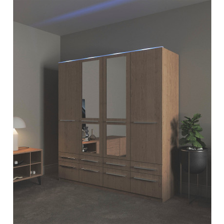 priess Kledingkast Kast garderobe waskast Barcelona in 5 breedtes veel opbergruimte, ruime lades, met spiegel, made in germany