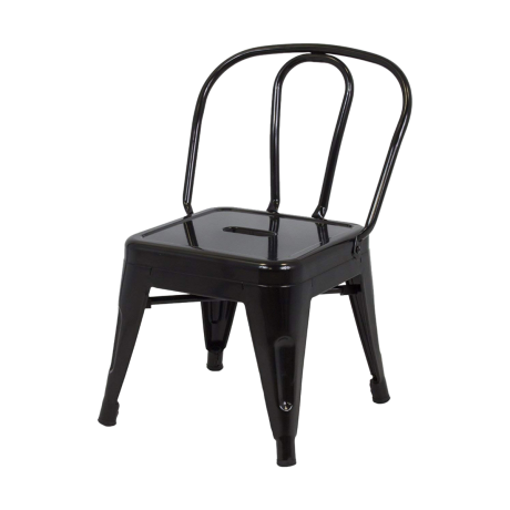 Metalen kids krukje zwart