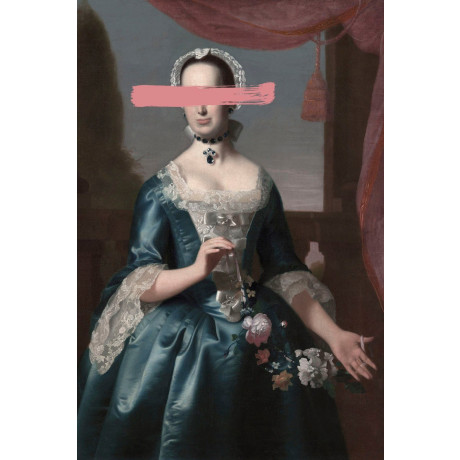 queence Artprint op acrylglas Vrouw met kleurvlek Fine Art-print in galeriekwaliteit