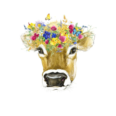 queence Artprint op linnen Koe Premium canvasstof, handgemaakt in Duitsland