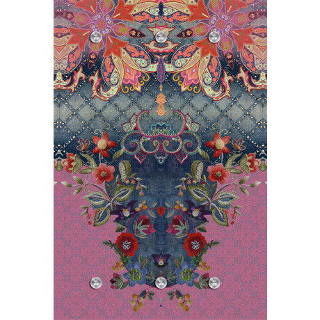 queence Kapstok Bloemen met 6 haken, 80 x 120 cm