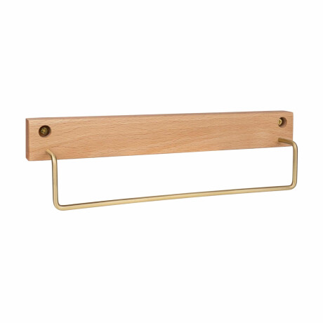 QUVIO Handdoekhouder - Hout en metaal - Lichtbruin