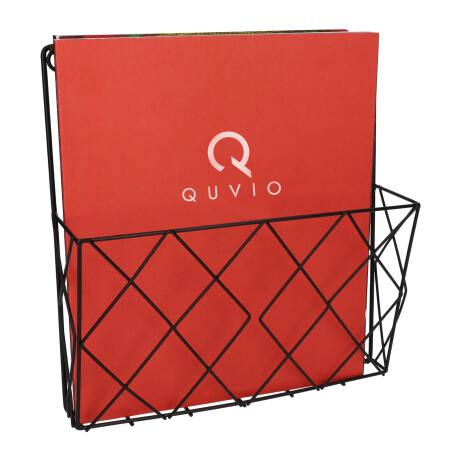 QUVIO Tijdschriftenrek - Wandmontage - Zwart