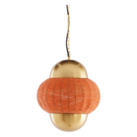 Light & Living Hanglamp 'Cetara' Kralen, 33cm, kleur Oranje/Brons