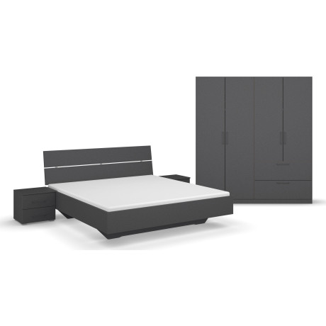 Slaapkamerserie Compleet slaapkamer Challenger (Set van 4 delen) Kast 2 breedtes, bed 3 breedtes, 2 nachttafels MADE IN GERMANY