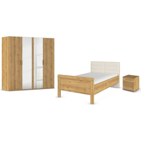 rauch Slaapkamerserie Compleet slaapkamer EVELYN Kast en bed in 2 breedtes, nachtkastje met 2 lades MADE IN GERMANY (set, 3-delig)
