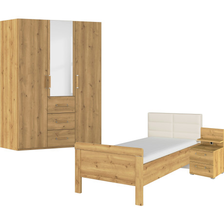 rauch Slaapkamerserie Compleet slaapkamer EVELYN Kast en bed in 2 breedtes, nachtkastje met paneel MADE IN GERMANY (set, 3-delig)