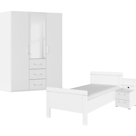 rauch Slaapkamerserie Compleet slaapkamer EVELYN Kast en bed in 2 breedtes, nachtkastje met paneel MADE IN GERMANY (set, 3-delig)