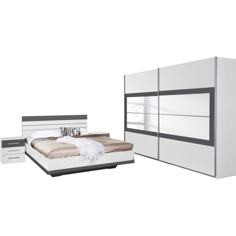 rauch Slaapkamerserie Tarragona Kast in 3 breedtes, bed in 2 breedtes, 2 nachttafels MADE IN GERMANY (set, 4-delig)
