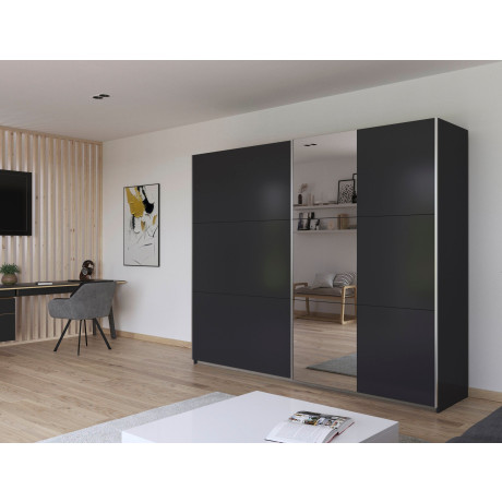 rauch Zweefdeurkast Kledingkast draaideurkast kast garderobe KRONACH TOPSELLER met spiegel en veel opbergruimte, metalen greepstrips, made in germany